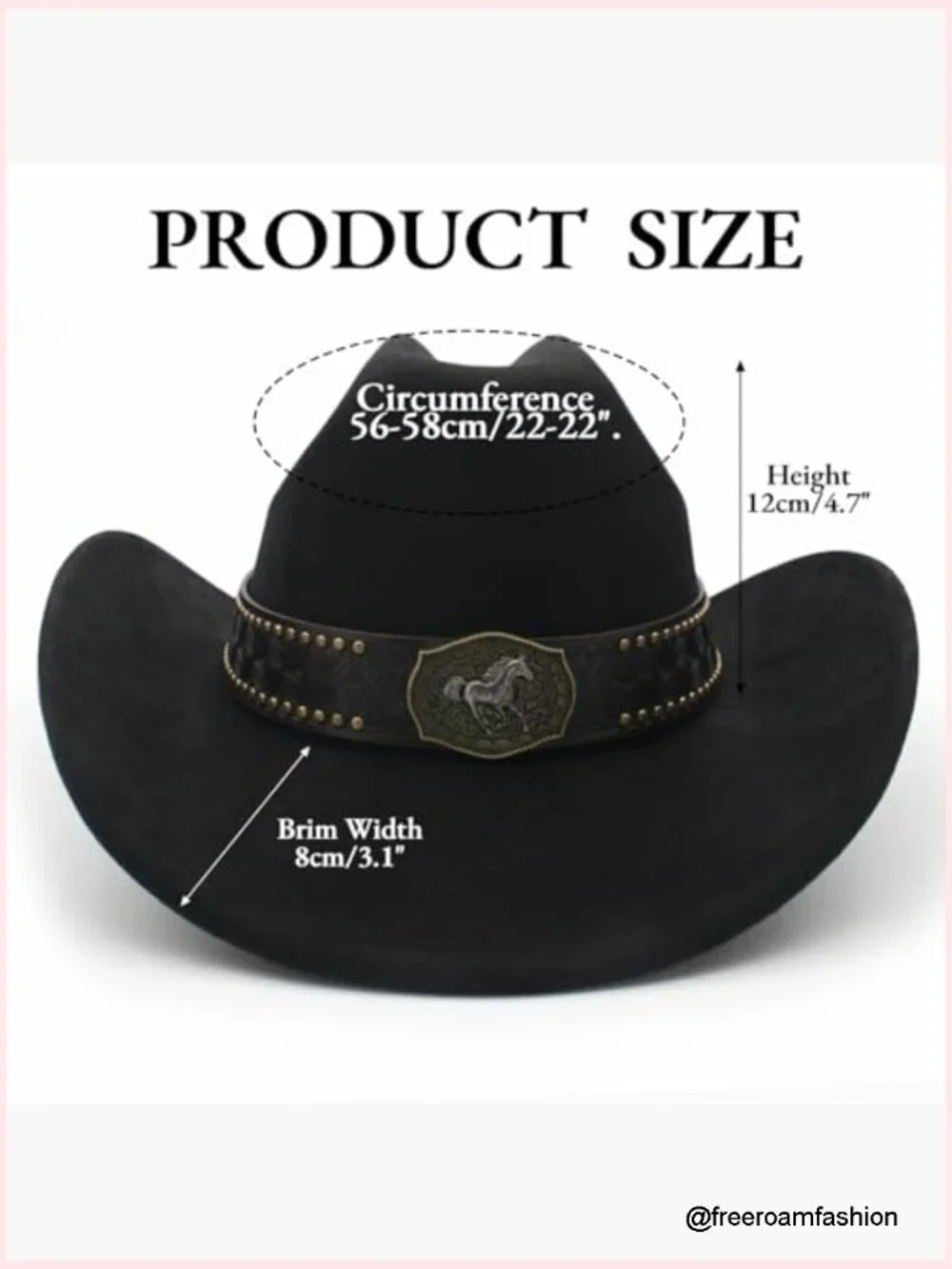 Western Cowboy Hat with Horse Bolo Tie, Suede Cattleman Hat, Unisex